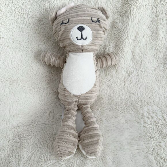 Chick Pea Teddy Bear Pink Bow Ribbed Plush Toy 10” Stuffed Animal Girl - Picture 1 of 5